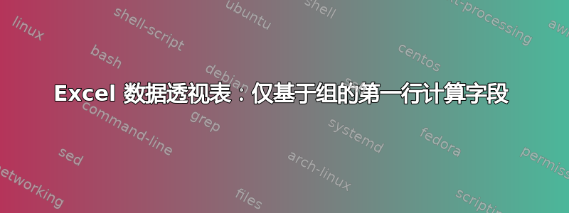 Excel 数据透视表：仅基于组的第一行计算字段