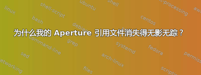 为什么我的 Aperture 引用文件消失得无影无踪？