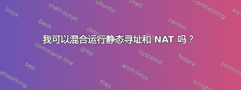 我可以混合运行静态寻址和 NAT 吗？