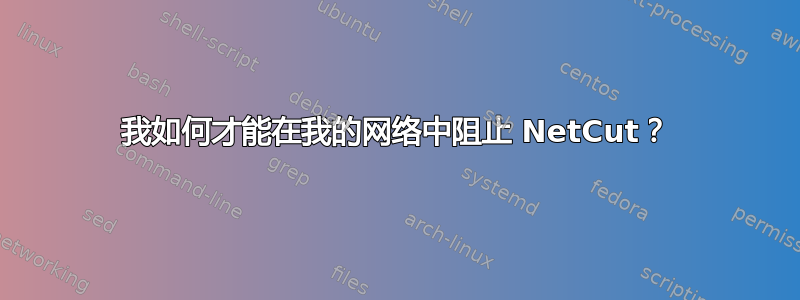 我如何才能在我的网络中阻止 NetCut？