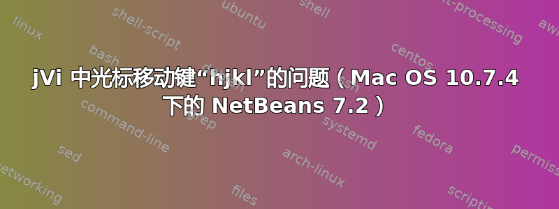 jVi 中光标移动键“hjkl”的问题（Mac OS 10.7.4 下的 NetBeans 7.2）