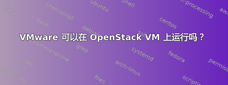 VMware 可以在 OpenStack VM 上运行吗？