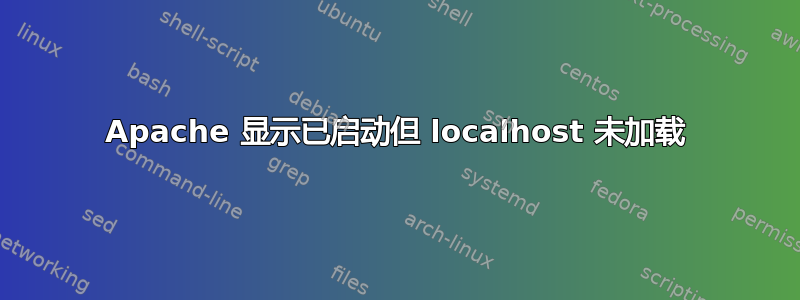 Apache 显示已启动但 localhost 未加载