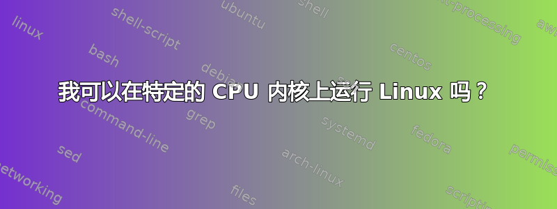 我可以在特定的 CPU 内核上运行 Linux 吗？