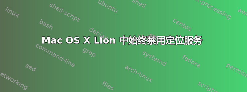 Mac OS X Lion 中始终禁用定位服务