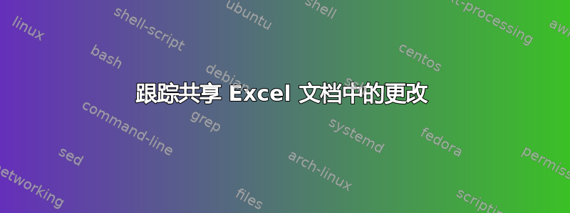 跟踪共享 Excel 文档中的更改