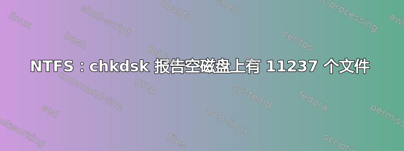 NTFS：chkdsk 报告空磁盘上有 11237 个文件