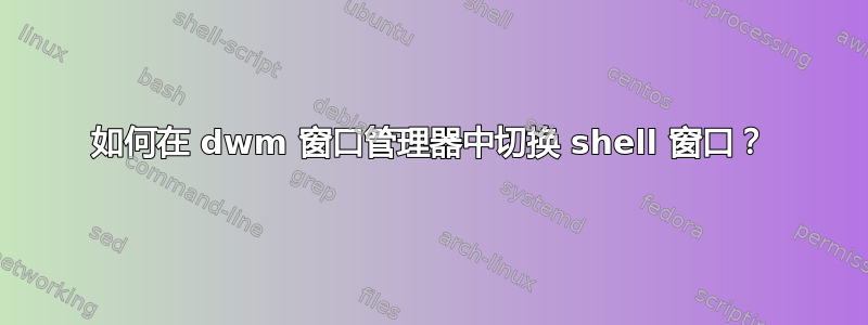 如何在 dwm 窗口管理器中切换 shell 窗口？