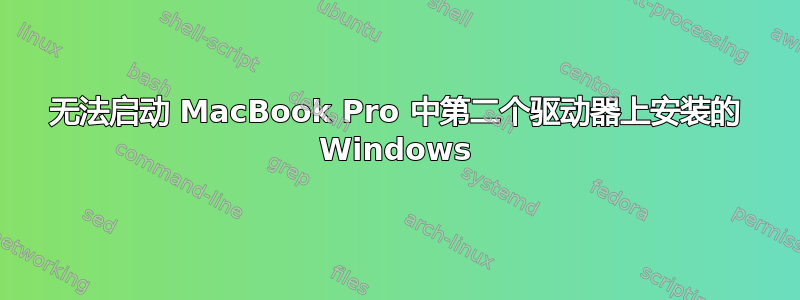 无法启动 MacBook Pro 中第二个驱动器上安装的 Windows