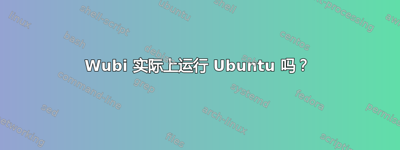 Wubi 实际上运行 Ubuntu 吗？