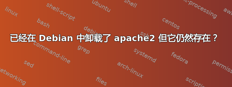 已经在 Debian 中卸载了 apache2 但它仍然存在？