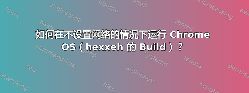 如何在不设置网络的情况下运行 Chrome OS（hexxeh 的 Build）？