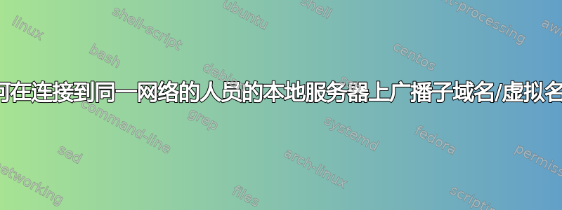 如何在连接到同一网络的人员的本地服务器上广播子域名/虚拟名称