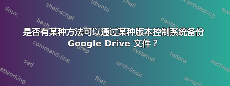 是否有某种方法可以通过某种版本控制系统备份 Google Drive 文件？