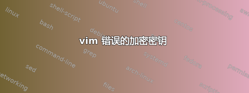 vim 错误的加密密钥