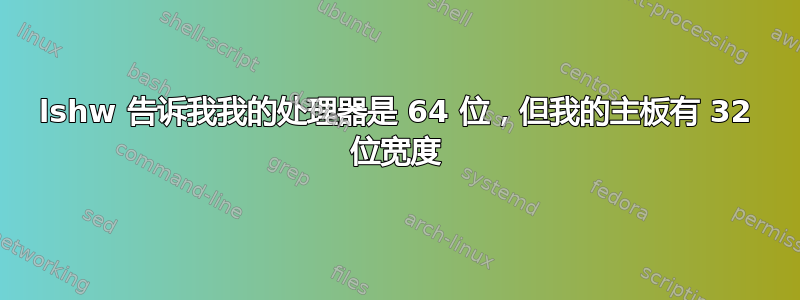 lshw 告诉我我的处理器是 64 位，但我的主板有 32 位宽度