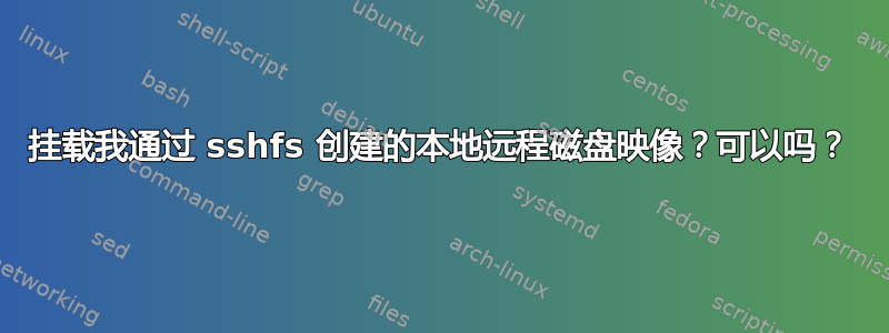 挂载我通过 sshfs 创建的本地远程磁盘映像？可以吗？