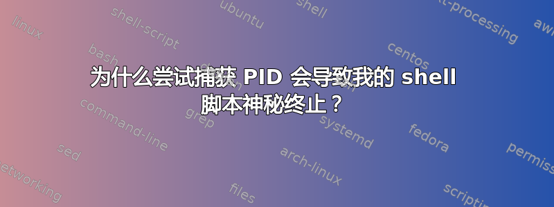 为什么尝试捕获 PID 会导致我的 shell 脚本神秘终止？