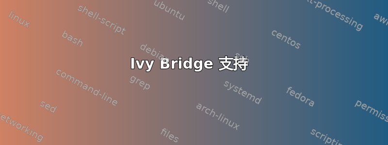 Ivy Bridge 支持 