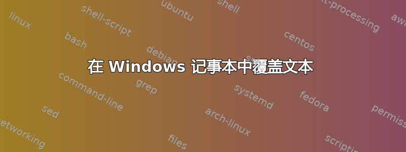 在 Windows 记事本中覆盖文本