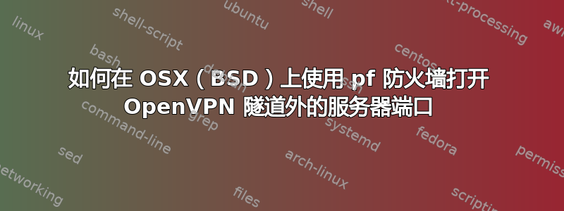 如何在 OSX（BSD）上使用 pf 防火墙打开 OpenVPN 隧道外的服务器端口