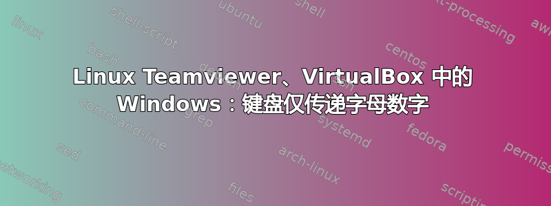 Linux Teamviewer、VirtualBox 中的 Windows：键盘仅传递字母数字