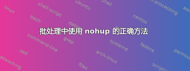 批处理中使用 nohup 的正确方法