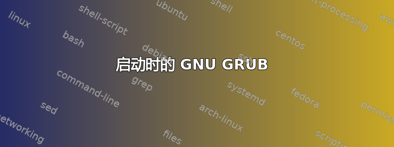 启动时的 GNU GRUB 