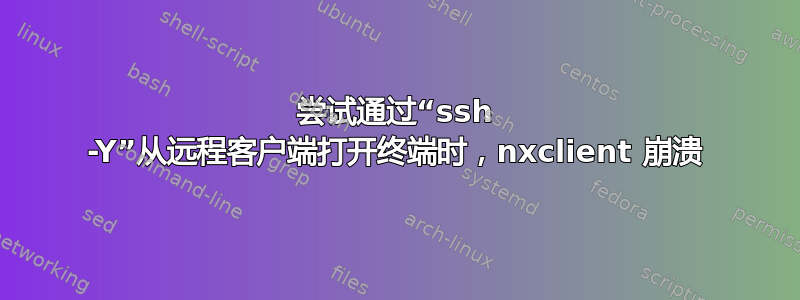 尝试通过“ssh -Y”从远程客户端打开终端时，nxclient 崩溃