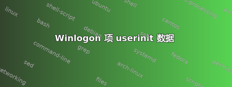 Winlogon 项 userinit 数据