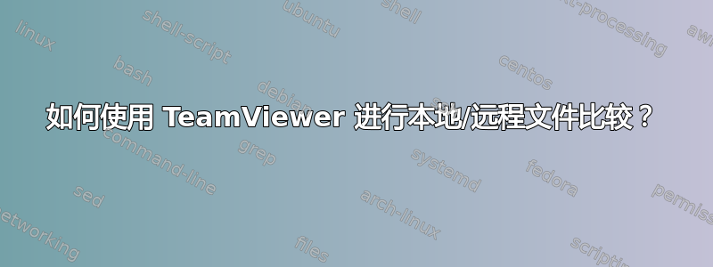 如何使用 TeamViewer 进行本地/远程文件比较？