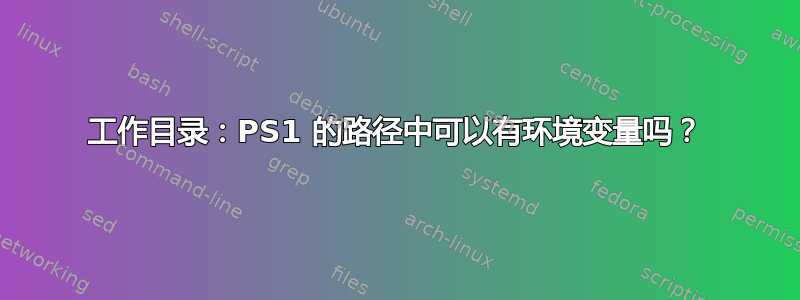 工作目录：PS1 的路径中可以有环境变量吗？