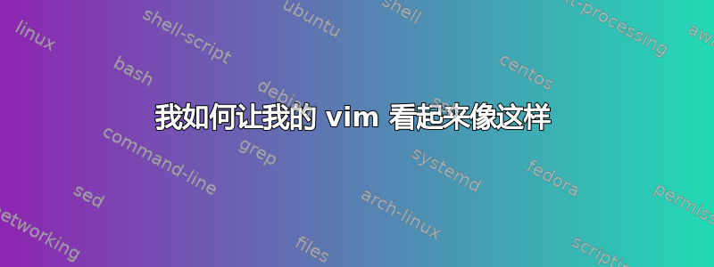 我如何让我的 vim 看起来像这样