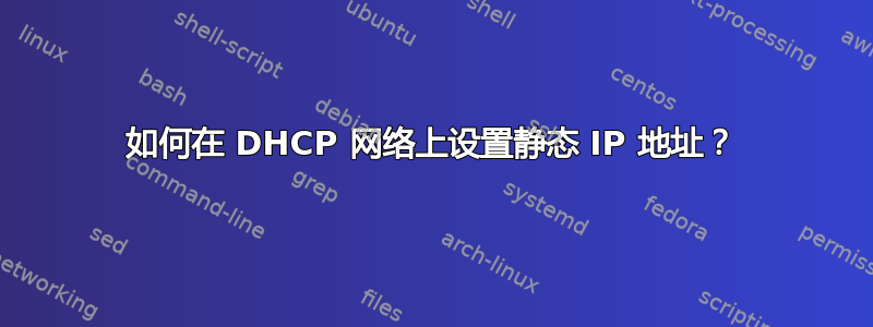 如何在 DHCP 网络上设置静态 IP 地址？