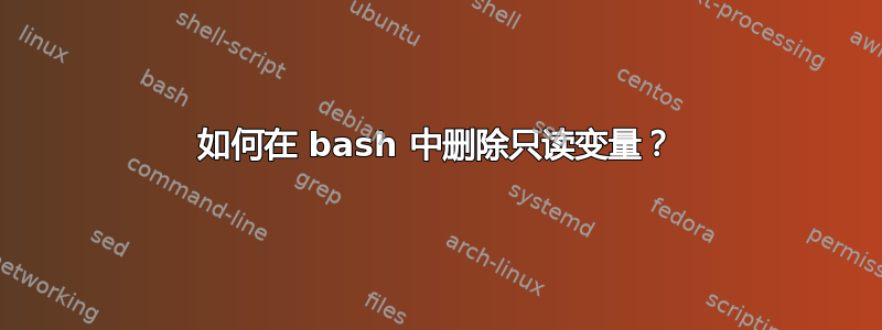 如何在 bash 中删除只读变量？