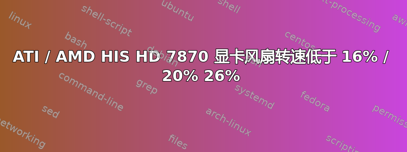 ATI / AMD HIS HD 7870 显卡风扇转速低于 16% / 20% 26%