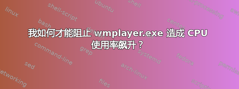 我如何才能阻止 wmplayer.exe 造成 CPU 使用率飙升？