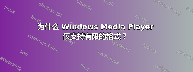 为什么 Windows Media Player 仅支持有限的格式？