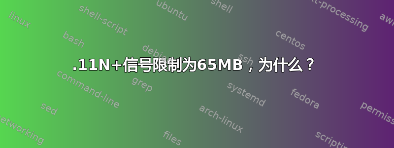 802.11N+信号限制为65MB，为什么？