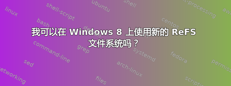 我可以在 Windows 8 上使用新的 ReFS 文件系统吗？