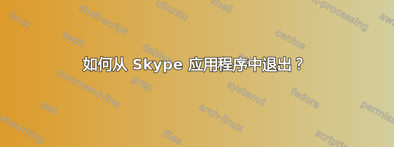 如何从 Skype 应用程序中退出？