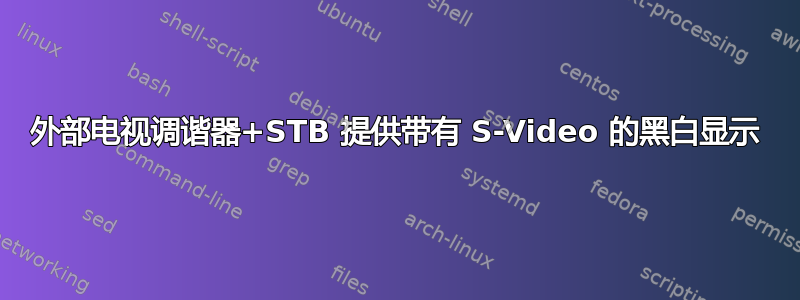 外部电视调谐器+STB 提供带有 S-Video 的黑白显示