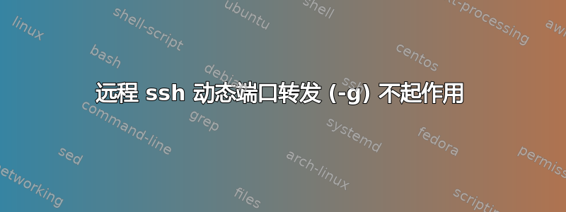 远程 ssh 动态端口转发 (-g) 不起作用