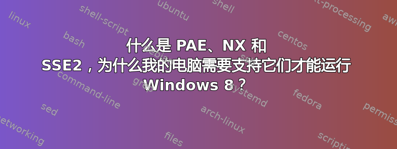 什么是 PAE、NX 和 SSE2，为什么我的电脑需要支持它们才能运行 Windows 8？