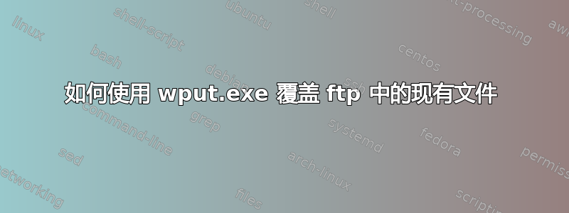 如何使用 wput.exe 覆盖 ftp 中的现有文件