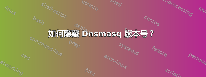 如何隐藏 Dnsmasq 版本号？