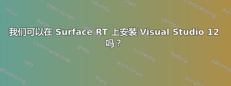 我们可以在 Surface RT 上安装 Visual Studio 12 吗？