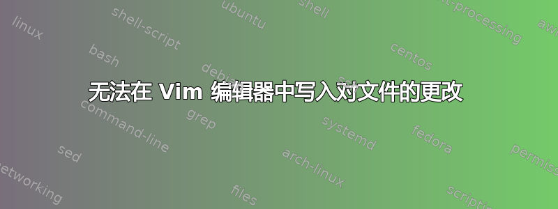 无法在 Vim 编辑器中写入对文件的更改