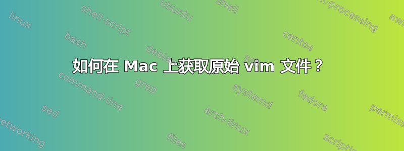 如何在 Mac 上获取原始 vim 文件？