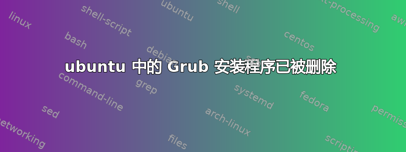 ubuntu 中的 Grub 安装程序已被删除